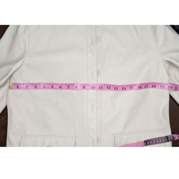 Max Studio Faux Vegan Leather Jacket NWT Womens Medium Cream Parchment color - Picture 10 of 10